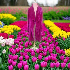 Amaryllis Pink Velvet Jacket Sz 1X